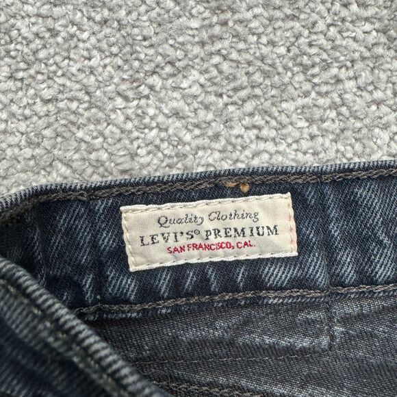 Levi's Wedgie Icon Button Fly Ankle Denim Jeans Women 27 Black High Rise Stretch - Picture 10 of 16